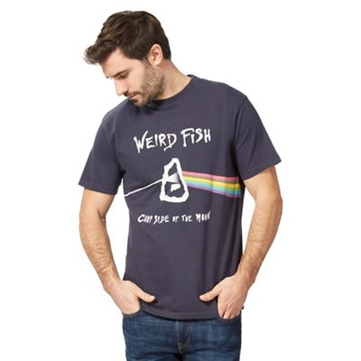 Weird Fish Big and tall navy 'carp side of the moon' print t-shirt